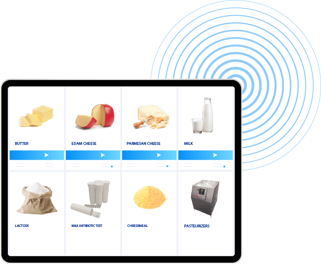 eDairy Market tablet view
