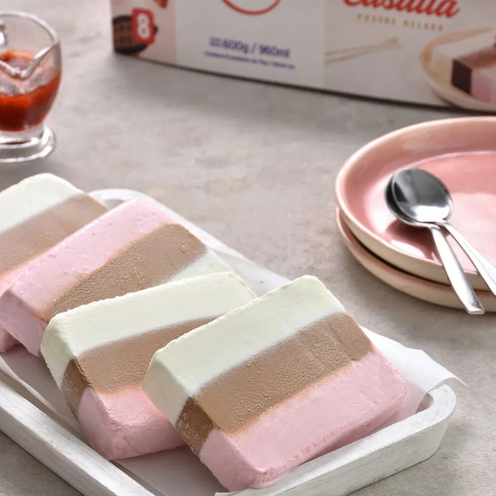 Chocolate, Cream and Strawberry Ice Cream